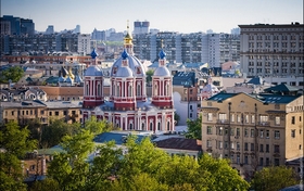 oude en nieuwe gebouwen in Moskou
