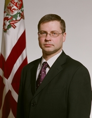 Officiele foto van premier Valdis Dombrovskis