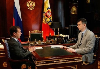 Prochorov in gesprek met president Medvedev