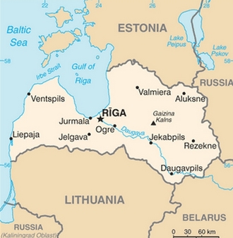 Kaart van Letland