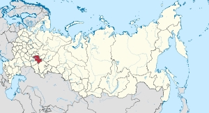 Plaats van de republiek Tatarstan binnen Rusland