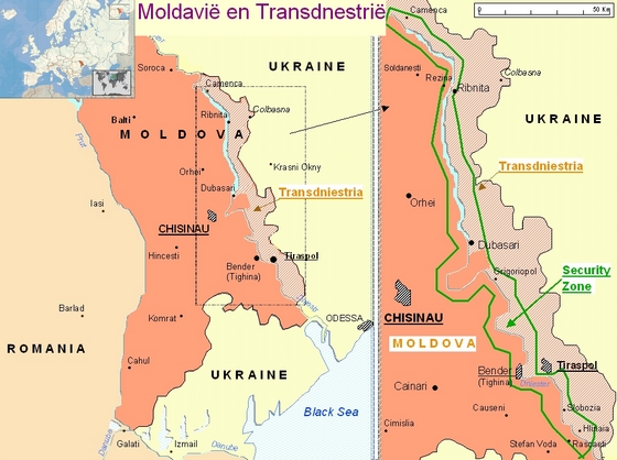 kaart van Transdnestrië